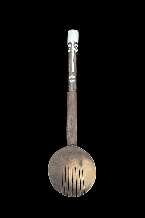 Batik Bone and Olivewood Serving Fork - Kenya