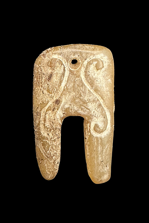 Old Jade Carving Amulet Pendant - Hongshan Culture, China - Sold