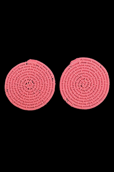 Set of 2 Pink Telephone Cable Wire Discs - South Africa