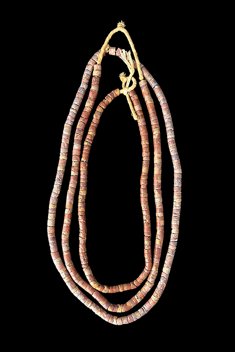 3 Strands of Bauxite Beads - Ghana