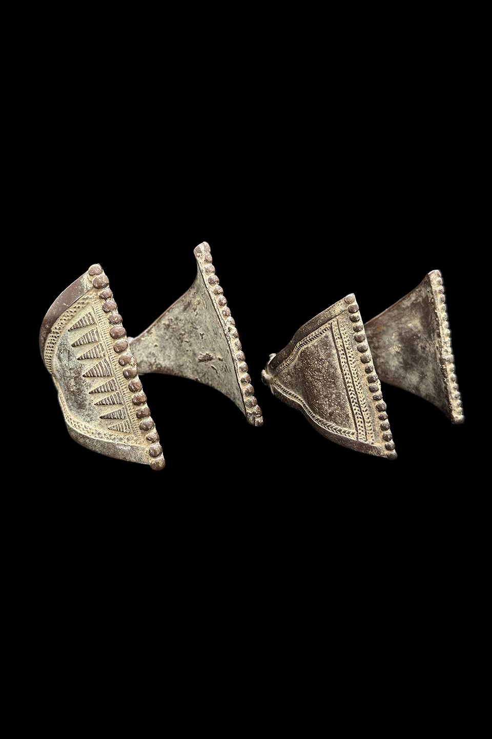 Pair of Copper Alloy Anklets - Kasena or Nankana People, southern Burkina Faso.