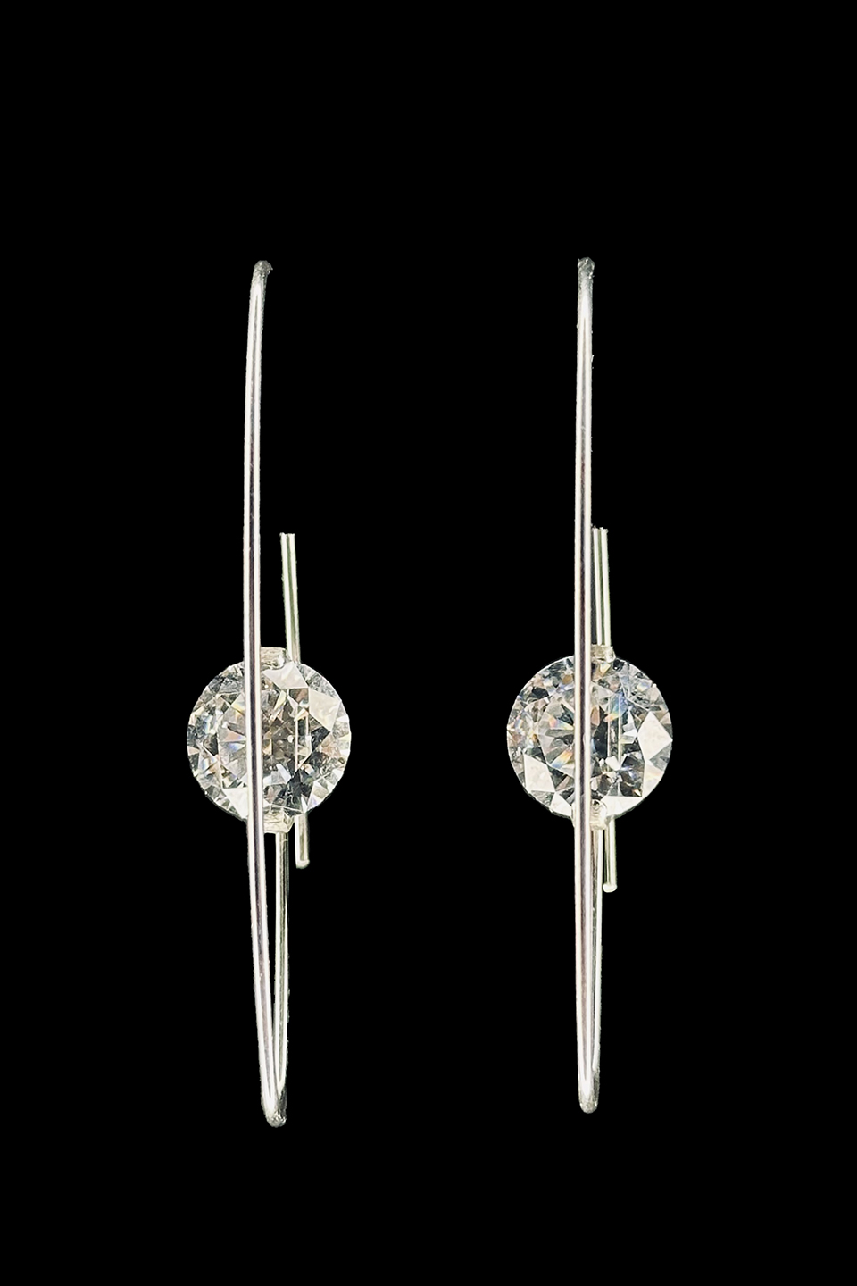 Clear CZ ( Cubic Zirconium) and Sterling Silver Earrings