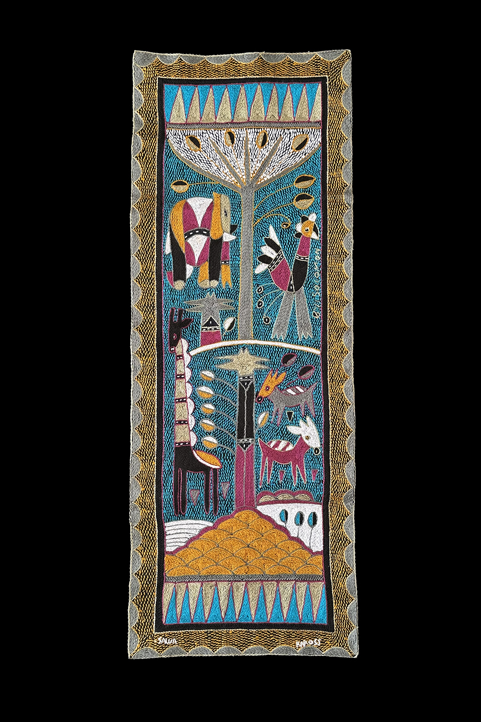 Kaross Embroidered Wall-hanging - South Africa