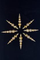 Set of 8 Gold Spear Tip Ornaments