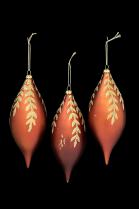 Set of 3 Tapered Oblong Ornaments