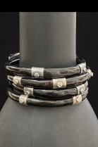 Black Horn and Sterling Silver Bangles by Robbin and Warren 5