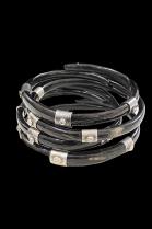 Black Horn and Sterling Silver Bangles by Robbin and Warren 2