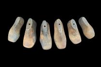 Set of 6 Rustic Vintage Wooden Shoe Mold Forms #6 1