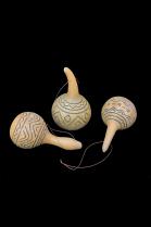 Set of 3 Incised Gourd Ornaments - Kenya 2