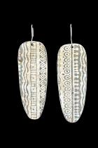 Clay Wire Earrings with tribal design #32 - Sold