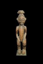 Wooden Figure with Buffalo Helmet - Holo People, Northern Angola/Southern D.R.Congo