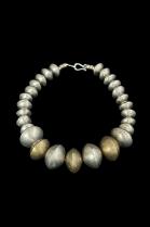 Tribal Silver and Brass Bead Necklace - Tuareg People, nomads of the South Sahara