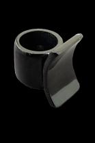 Polished Black Horn Concave Rectangular Ring #15