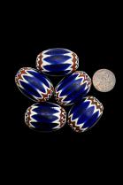 Set of 5 Chevron 6 Layer Glass Trade Beads 2