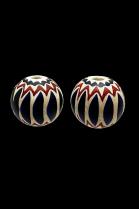 Set of 2 Chevron 6 Layer Glass Trade Beads