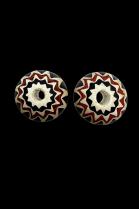 Set of 2 Chevron 6 Layer Glass Trade Beads 4