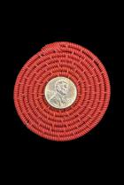 Set of 12 Red Telephone Cable Wire Discs - South Africa 1