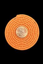 Set of 6 Orange Telephone Cable Wire Discs - South Africa 1