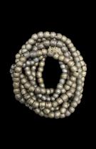 2 Strands of Vintage Silver and Brass Mixed Padre Beads - Ethiopia 2