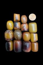 14 Burned Phenolic Resin Amber Beads - Ethiopia 1