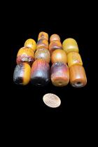 14 Burned Phenolic Resin Amber Beads - Ethiopia 2