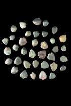 36 Vintage Heart/Arrow Shape Green Aventurine Gemstone African Trade Beads 1