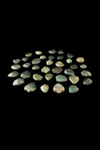 36 Vintage Heart/Arrow Shape Green Aventurine Gemstone African Trade Beads 2