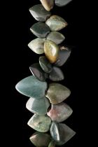 36 Vintage Heart/Arrow Shape Green Aventurine Gemstone African Trade Beads 7