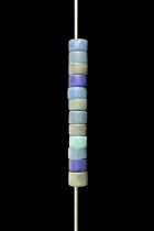 148 Very Rare Short Barrel Beads in Shades of Cobalt Blue  - D.R. Congo 4