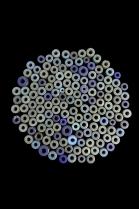 148 Very Rare Short Barrel Beads in Shades of Cobalt Blue  - D.R. Congo