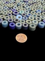 148 Very Rare Short Barrel Beads in Shades of Cobalt Blue  - D.R. Congo 6