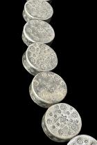 32 Handmade Silver Cylinder Round Shaped Bead - Karen People (Hill Tribe, Northern Thailand) 4