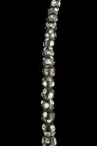 Strand of 60 Antique Black & White Venetian Glass Skunk Eye Beads 2