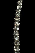 Strand of 60 Antique Black & White Venetian Glass Skunk Eye Beads 3