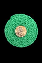 Set of 2 Green Telephone Cable Wire Discs - South Africa 1