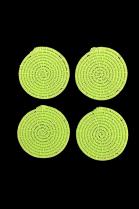 Set of 4 lime Green Telephone Cable Wire Discs - South Africa