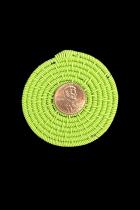 Set of 4 lime Green Telephone Cable Wire Discs - South Africa 1