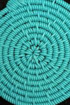 Set of 5 Turquoise and One Teal Telephone Cable Wire Discs - South Africa 3