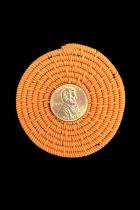 Set of 2 Orange Telephone Cable Wire Discs - South Africa 1