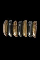 Set of 7 Crescent Shaped Bone Beads