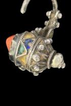 Early 20th Century Coral, Enamel and Tribal Silver Adornment - Berber People, Morocco 5