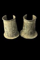 Pair of Cast Copper Alloy Bangles - Gurunsi (Kasena sub-group) People, Burkina Faso - Sold 1