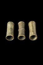 Set of 3 Old Hair Tubes - Wodaabe, (Fulani offshoot) W. Africa (C)