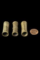 Set of 3 Old Hair Tubes - Wodaabe, (Fulani offshoot) W. Africa (C) 2