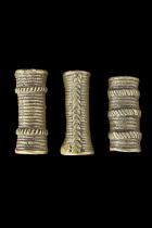 Set of 3 Old Hair Tubes - Wodaabe, (Fulani offshoot) W. Africa (D) 1