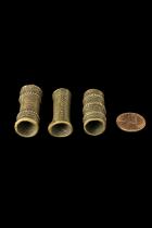 Set of 3 Old Hair Tubes - Wodaabe, (Fulani offshoot) W. Africa (D) 2