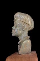 Content Man - Small Realistic Bust carved from Verdite Stone - Zimbabwe 8