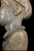 Content Man - Small Realistic Bust carved from Verdite Stone - Zimbabwe 7