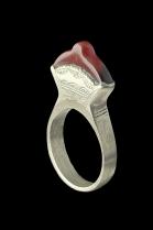 Silver and Agate Ring - Tuareg People, south Sahara 1